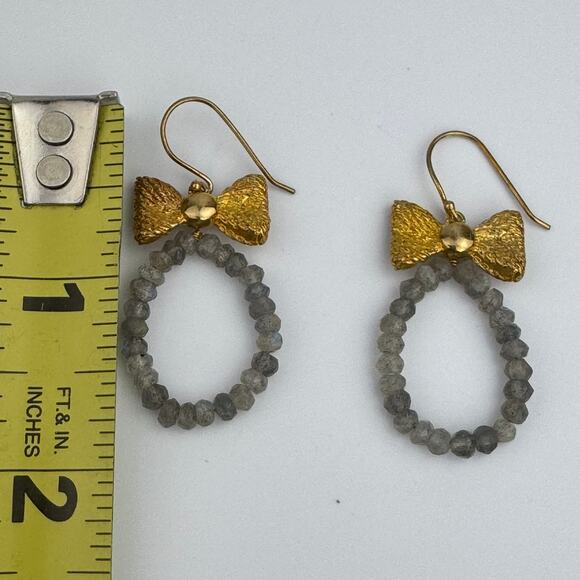 New Willow House Jewelry by Sara Blaine Chloe Bow Beaded Dangle Earrings - Picture 4 of 6